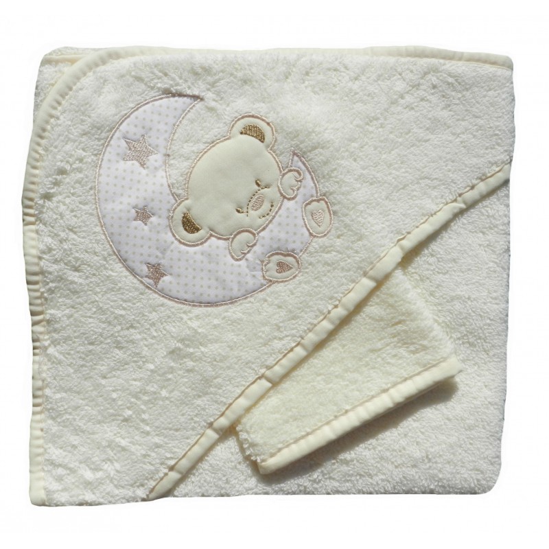 Cape de bain bébé beige