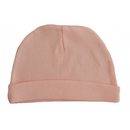 Bonnet naissance rose en coton