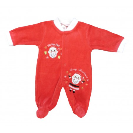 Pyjama bébé noël velours rouge