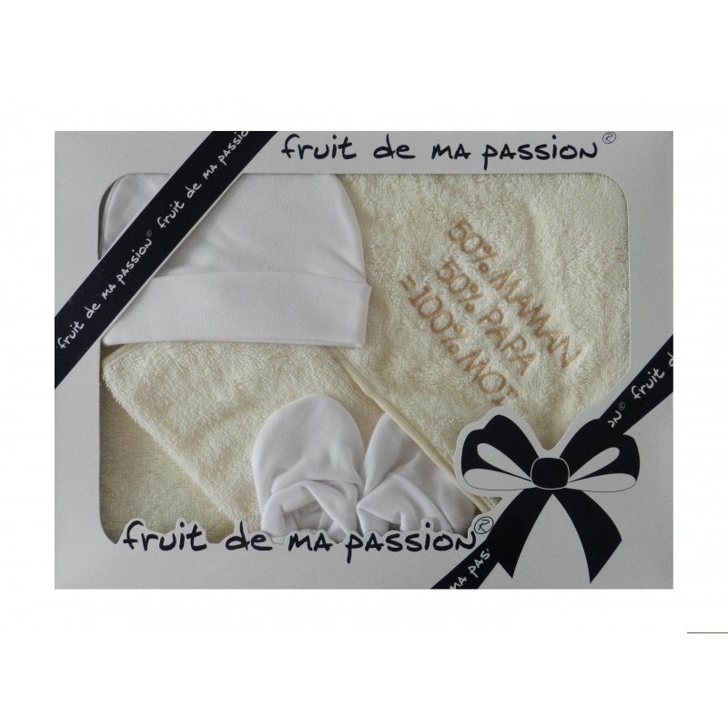 Coffret naissance cape de bain beige Coffret naissance cape de bain beige