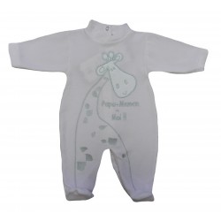 Pyjama rose bébé fille motif girafe