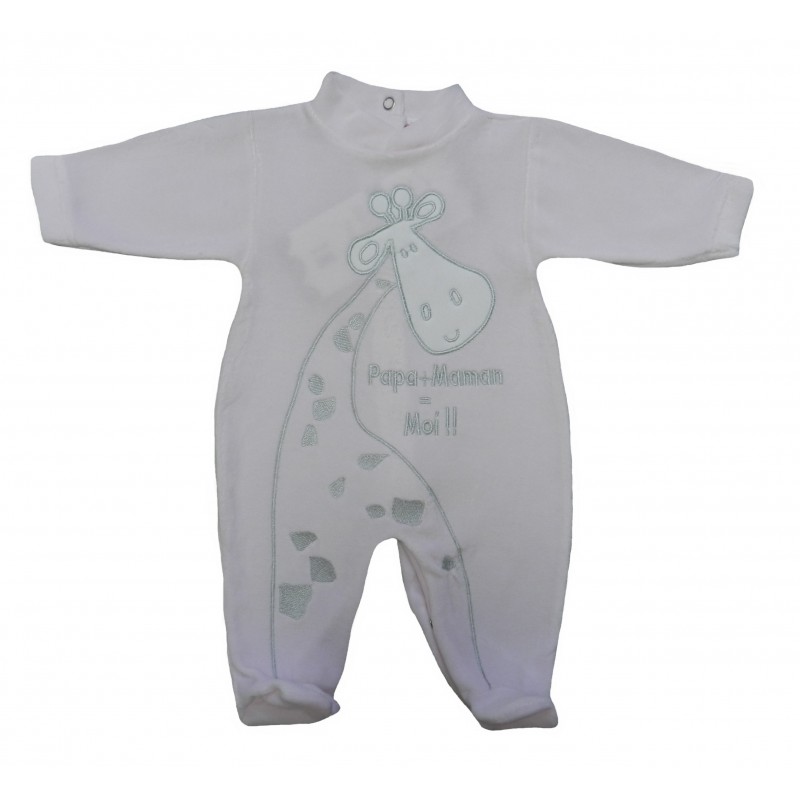 Pyjama rose bébé fille motif girafe