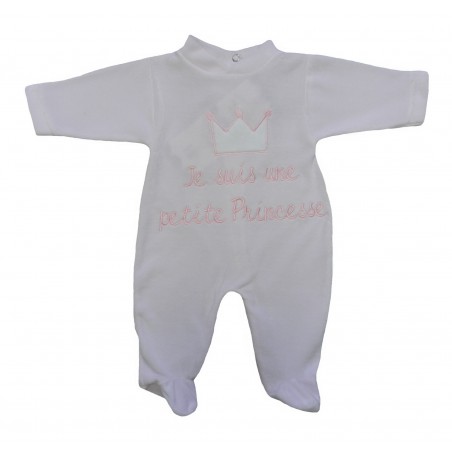 Pyjama bébé fille rose, je suis une petite princesse