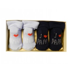 Coffret chaussettes bébé papa maman