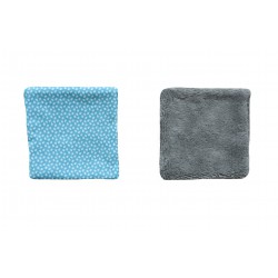 Lingettes lavables verte éponge bambou gris