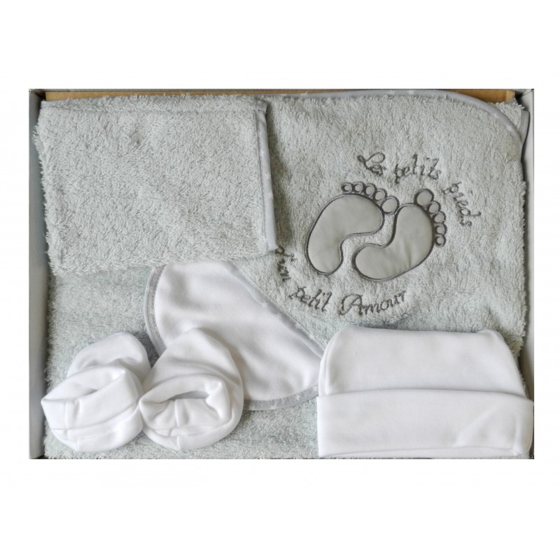 Serviette Capuche Bébé Coffret Cadeau Nouveau-né Cantoblanc