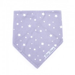 Bavoir bandana gris avec des étoiles blanches. 2 pressions au dos