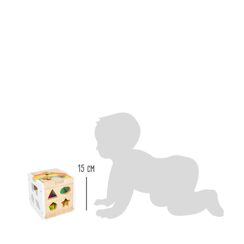 Cage D'éveil Cylindrique En Bois Avec 6 Formes à Emboîter - Jeu éducatif D'occasion En Bon état