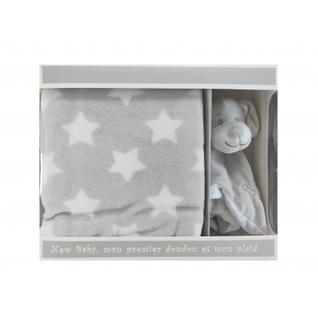 Coffret doudou couverture gris