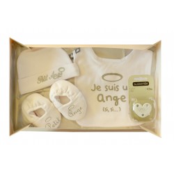 Coffret naissance mixte 5 pièces 100% coton j'aime Maman Papa > Babystock