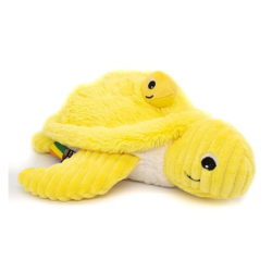 Peluche tortue jaune maman et son bébé