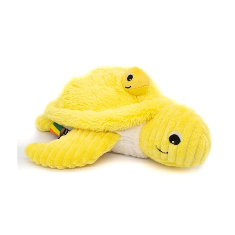 Peluche tortue jaune maman et son bébé