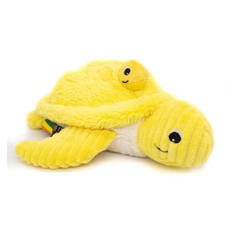 Peluche tortue jaune maman et son bébé