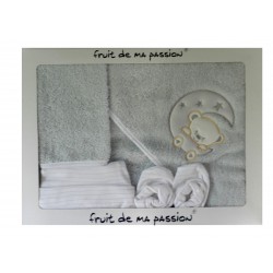 Coffret cape de bain mixte, motif ourson lune