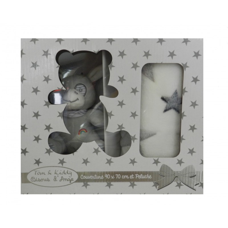 Coffret doudou couverture âne gris Coffret doudou couverture âne gris