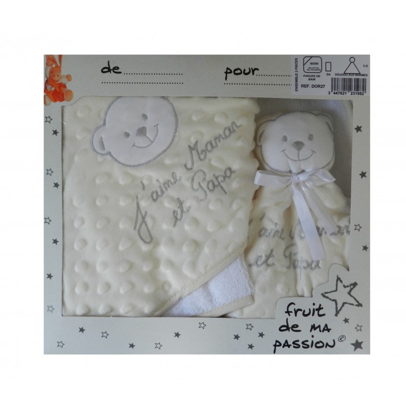 Coffret Cadeau Naissance Bébé - Doudou Lapin Musical, Anneau Dentition, Serviette, Hochet, Brosse Cheveux - Fille Ou Garçon