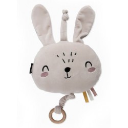 Coussin musical lapin rose
