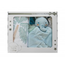 Coffret cadeau naissance doudou et couverture