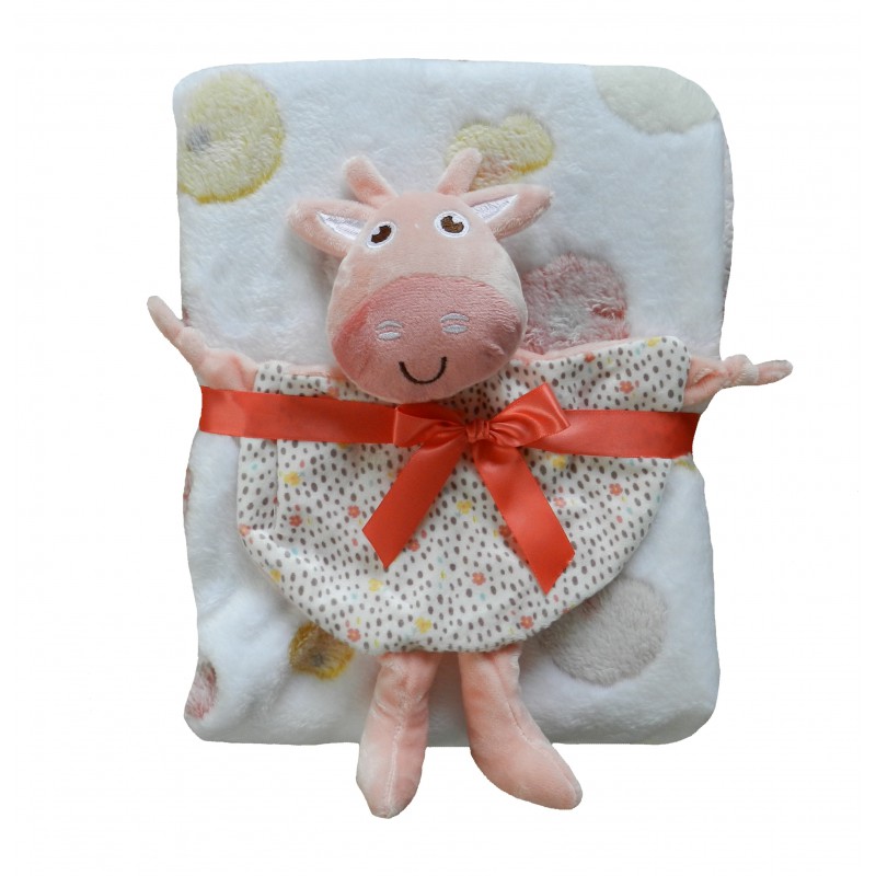 Coffret doudou couverture lapin rose - Mon Coffret Naissance