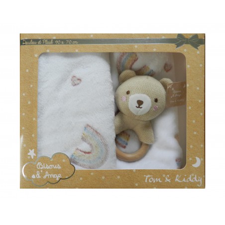 Coffret plaid et hochet pour bébé