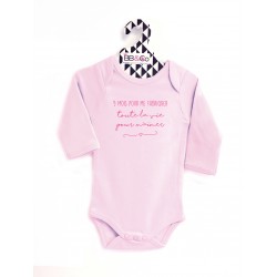 Body bébé rose manches longues