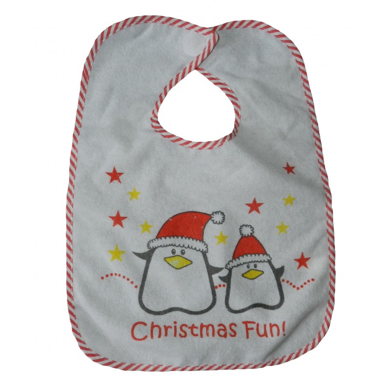 Bavoir Bébé Personnalisé 'Mon Premier Noël' - Grand Format (30x35 Cm), Bordure Au Choix, Idéal Cadeau Naissance Ou Noël