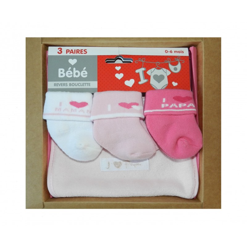 Chaussettes Et Bavoirs Bebe Fille Mon Coffret Naissance