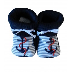 Chaussons naissance ancre marine