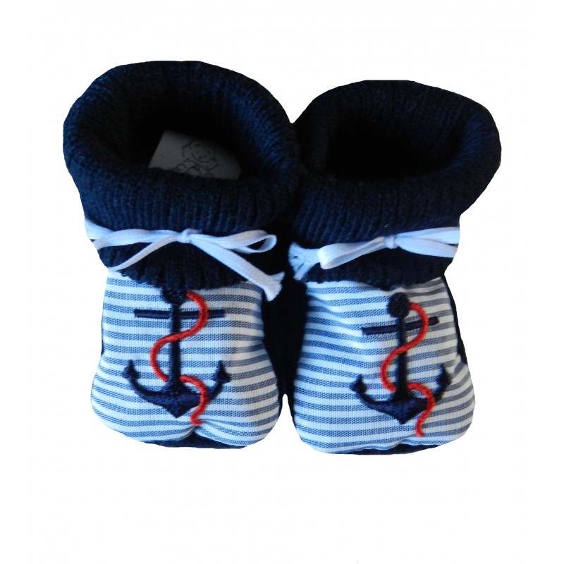 Chaussons naissance ancre marine