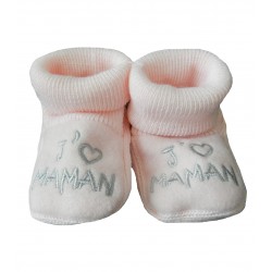 KINOUSSES Chaussons naissance - 50% papa 50% maman pas cher