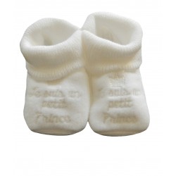 Chaussons bébé je suis un prince blanc