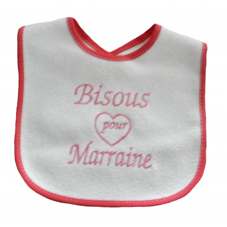 Bavoir bisous pour marraine mixte