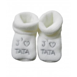 KINOUSSES Chaussons naissance - 50% papa 50% maman pas cher