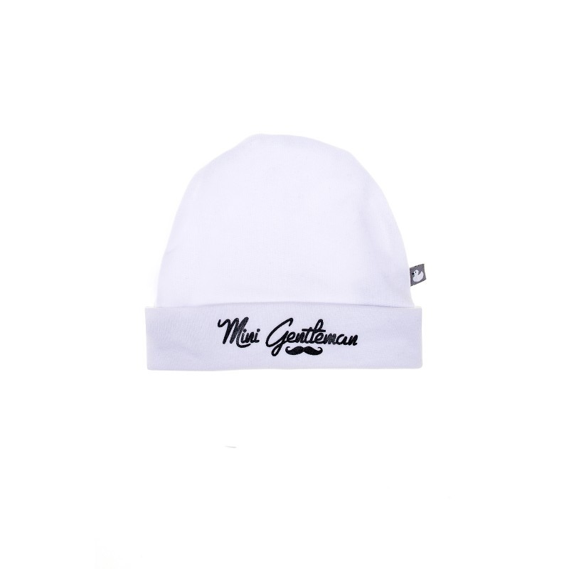 Bonnet naissance blanc mini gentleman