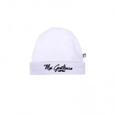 Bonnet naissance blanc mini gentleman