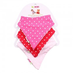 Lot de 3 bavoirs bandanas bébé fille