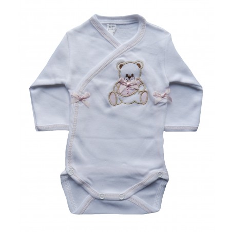 Body bébé fille manches longues, broderie ourson