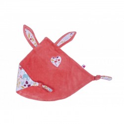 doudou lapin plat corail