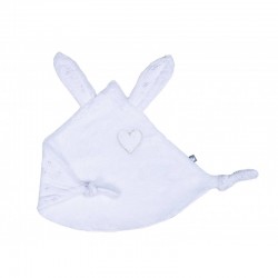 Doudou lapin plat blanc