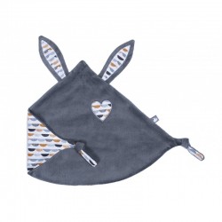 Doudou lapin plat gris...